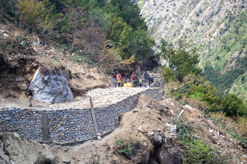 Pathway for pilgrims rebuilt after kedarnath disaster. Kedarnath was devastated on June 2013 due to...