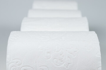 roll of white toilet paper close up