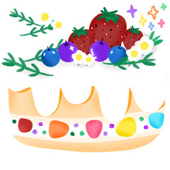holiday background cake and fruit bakery