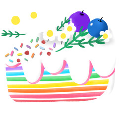 cake with candles fruit cream cake cartoon nft 