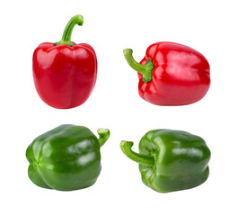 red and green pepper on transparent png