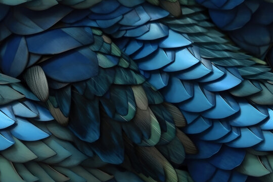 Fantasy dragon scales perfect seamless repeating pattern. Generative ai