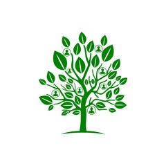 Family tree logo template isolated on transparent background