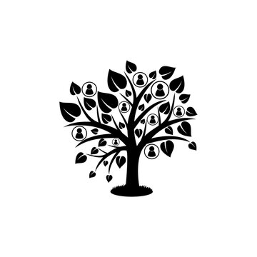 Family tree logo template isolated on transparent background