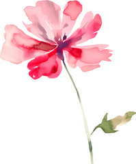 Pink flower watercolor Generative ai
