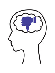 バッドサインと横顔のアイコン