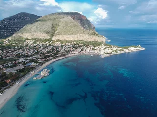 Selbstklebende Fototapeten Palermo Fotografia aerea del golfo di Mondello a Palermo  © Marco