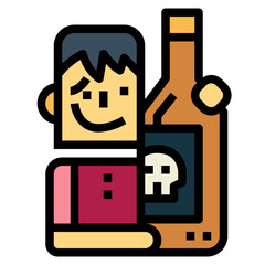 man filled outline icon style