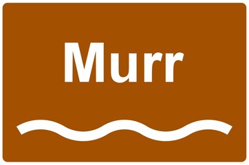 Illustration eines Flussnamenschildes des Flusses 