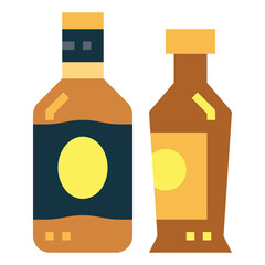 bottles flat icon style