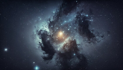 Obraz na płótnie Canvas The explosion supernova. Bright Star Nebula. Distant galaxy. Abstract image. Generative AI