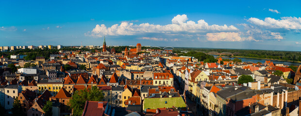 Naklejka na ściany i meble 04-07-2022: View from tower on Old City of Torun. Poland.