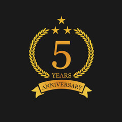 5 th Anniversary logo template illustration. suitable for you