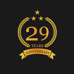 29 th Anniversary logo template illustration. suitable for you