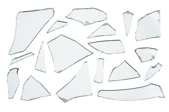 Broken pieces glass mirror set