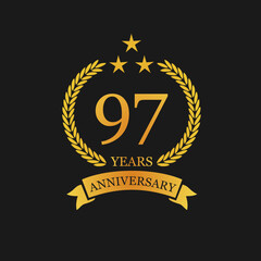 97 th Anniversary logo template illustration. suitable for you