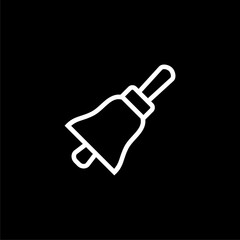 Alarm bell notice line icon isolated on black background