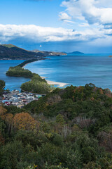 日本　京都府宮津市にある天橋立ビューランドから眺める天橋立の飛龍観