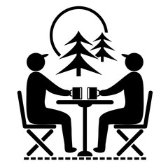 Vector illustration, logo, icon for travel and leisure. Wildlife and tourism. People. Isolated on a white background.