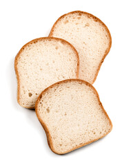slices of white bread isolated