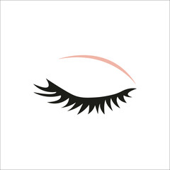 Symbol of feminism Closed Eyes. Women's Rights Day. International Women's Day. White background. Vector illustration