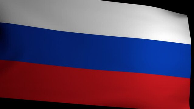 The flag of Russia is fluttering in the wind. Symbol of state power. Patriotic holidays and national festivals.