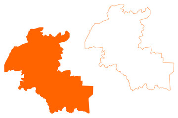 Obraz premium De Wolden municipality (Kingdom of the Netherlands, Holland, Drenthe province) map vector illustration, scribble sketch De Wolden map