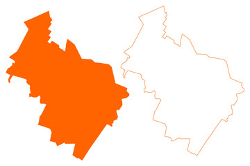 Midden-Drenthe municipality (Kingdom of the Netherlands, Holland, Drenthe province) map vector illustration, scribble sketch Midden Drenthe or Middenveld map