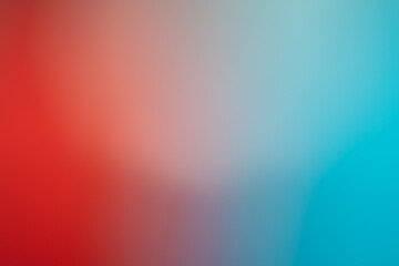Abstract red and blue blur gradient background with copy space. Backdrop with soft light bokeh. Illustration concept for graphic design, banner or poster.