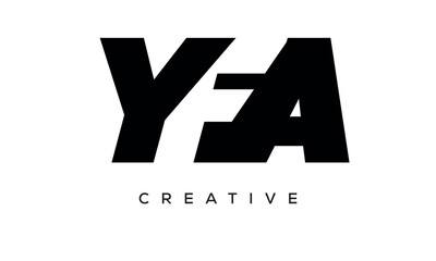 YFA letters negative space logo design. creative typography monogram vector	