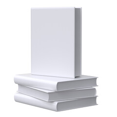 White books with blank covers 3d rendering