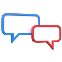 Speech bubbles - conversation chat texting icon 3d rendering