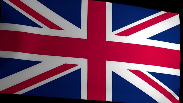 The flag of Great Britain is fluttering in the wind. The symbol of royalty. Imperial ambitions and colonial policy.