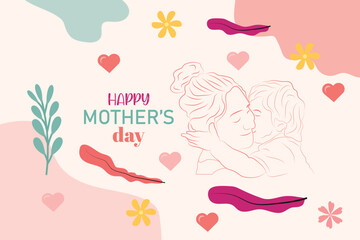 Fototapeta na wymiar Happy mothers day celebration greeting card