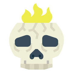 skull flat icon style