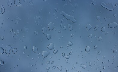 Drops of water on the glass