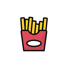 French Fries - Flat Icon - fast food - EPS Vector