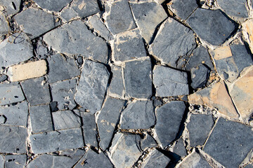 Many size of rock composite to stone textured background