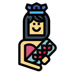 beauty pageant filled outline icon style