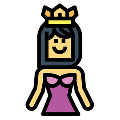 beauty pageant filled outline icon style