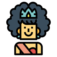 beauty pageant filled outline icon style