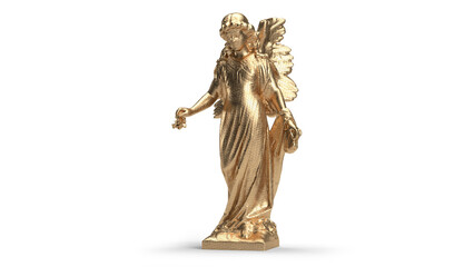 3d render bust gold isolated angel statue