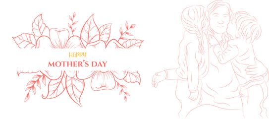 Happy mothers day celebration greeting card background 