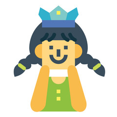 beauty pageant flat icon style