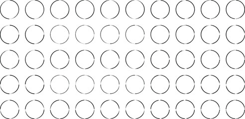 Grunge Circle Thin line black abstract shape 50 Set