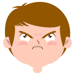 boy angry face cartoon cute