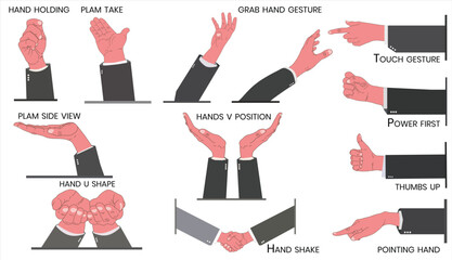 Hand_gesture set of 12 vector