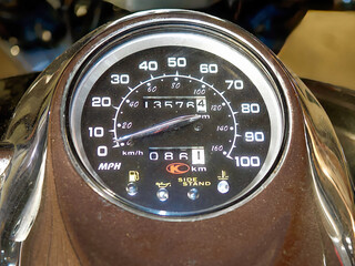 The dial of an old motorcycle.