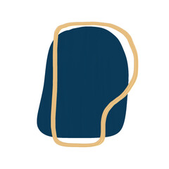 aesthetic shape navy blue reactangle aesthetic shape with yellow frame  file ai