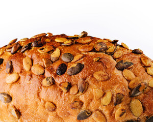 Gluten free multi seed bread with linseed isolated
